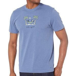 🏝️Life is Good Men's Crusher Tee - Hammock Jake Palm Tree Size XL